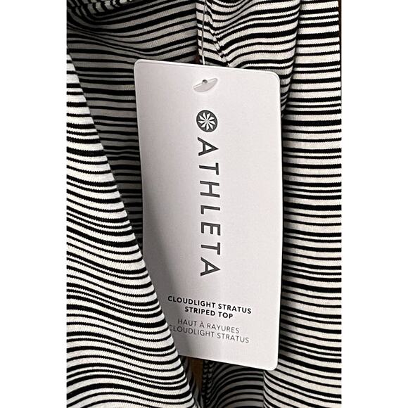 NWT Athleta Cloudlight Stratus Striped Long Sleeve Top Women's Medium Activewear - Picture 9 of 11